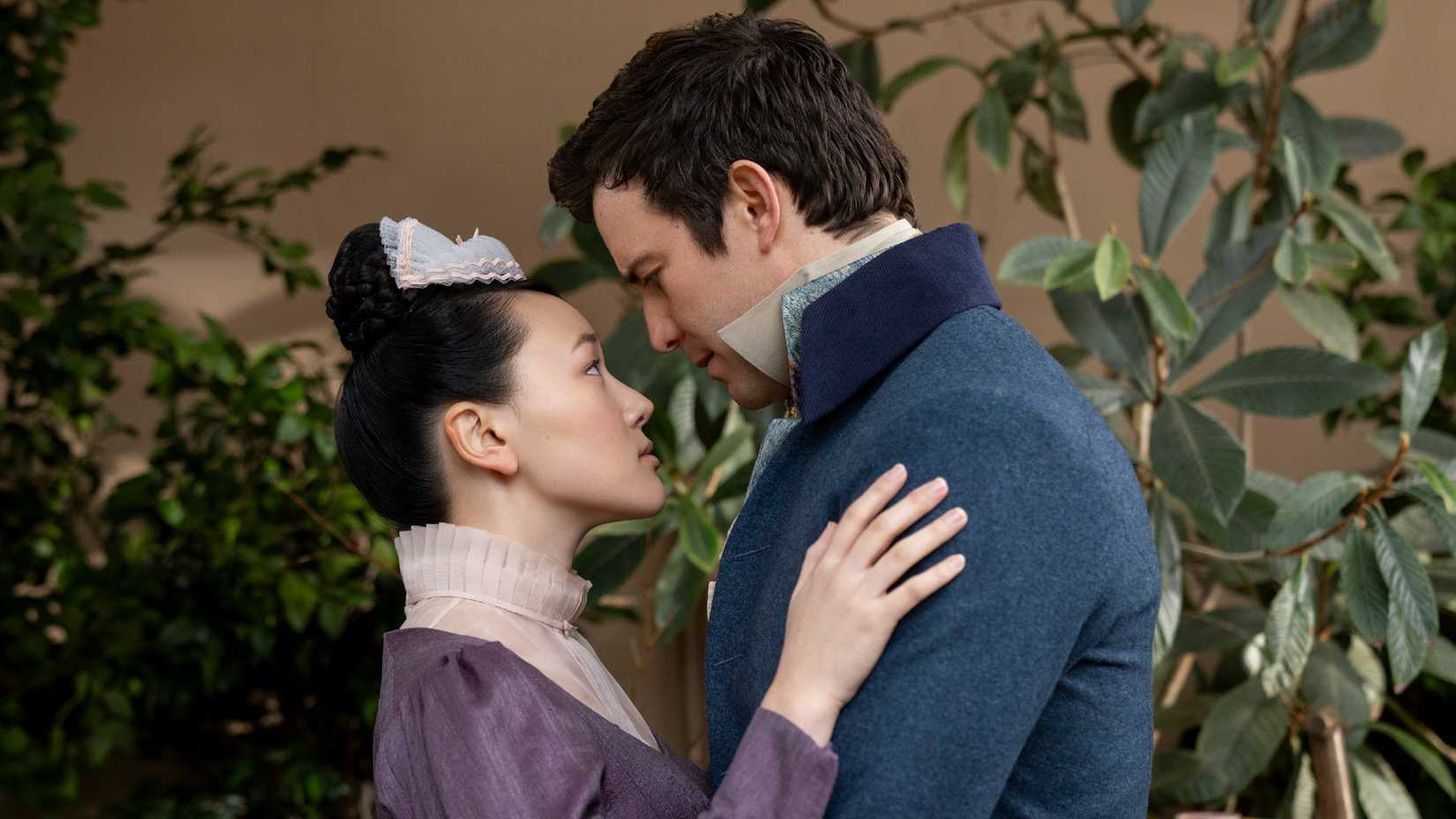 Benedict and Sophie in Bridgerton season 4 episoe 6 