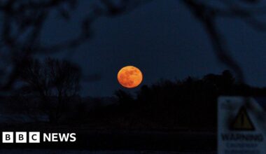 In pictures: Worm Moon captured over Northern Ireland - BBC