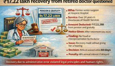 GHRC asks govt to refund Rs 17.22 lakh deducted from retired doctor