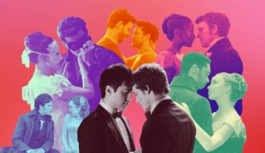 The various couples of "Bridgerton" and "Heated Rivalry" (Photo illustration by Salon / Netflix / HBO Max / Crave)