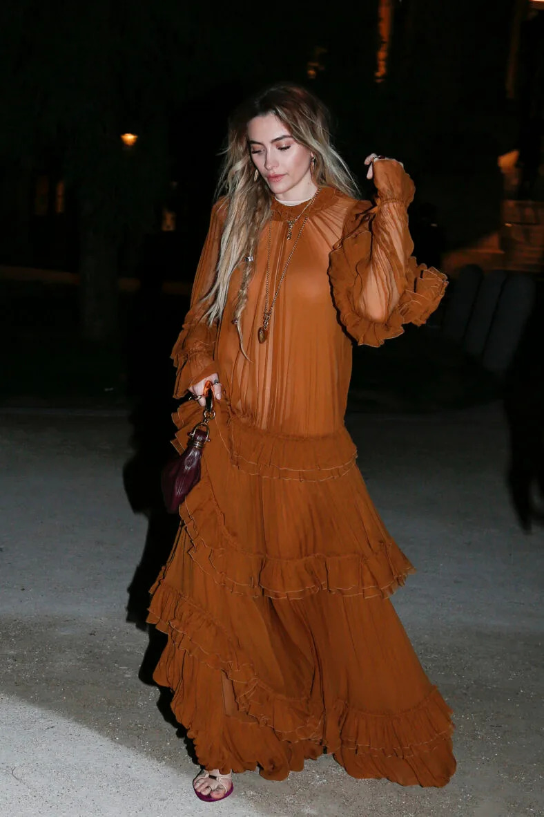 Paris Jackson leaving Chloe after Paris Fashion Week.
