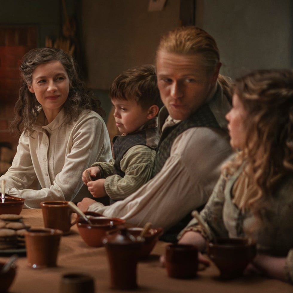 caitriona balfe, sam heughan, florrie may wilkinson, lauren lyle, cesar domboy, benjamin moss, lucy jack, kara caldwell, outlander season 8