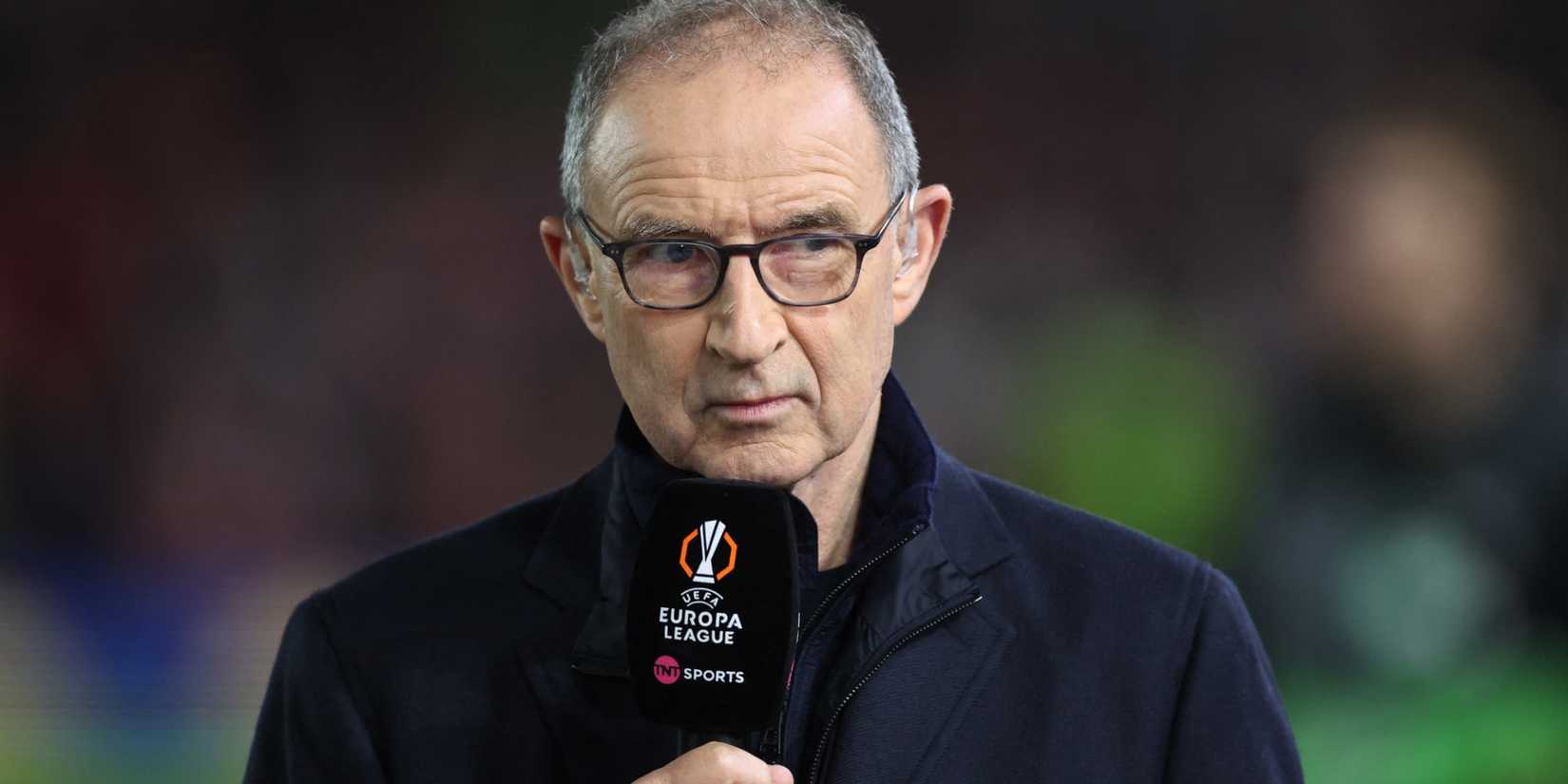 Celtic manager Martin O'Neill interviewed on the pitch