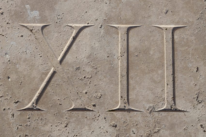 Roman numeral signage at Colosseum 