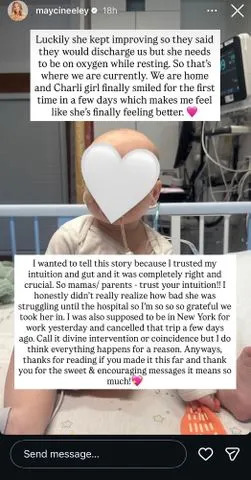 Mayci Neeley's Instagram Stories post urging mothers to trust their instincts.Credit: Mayci Neeley/ Instagram