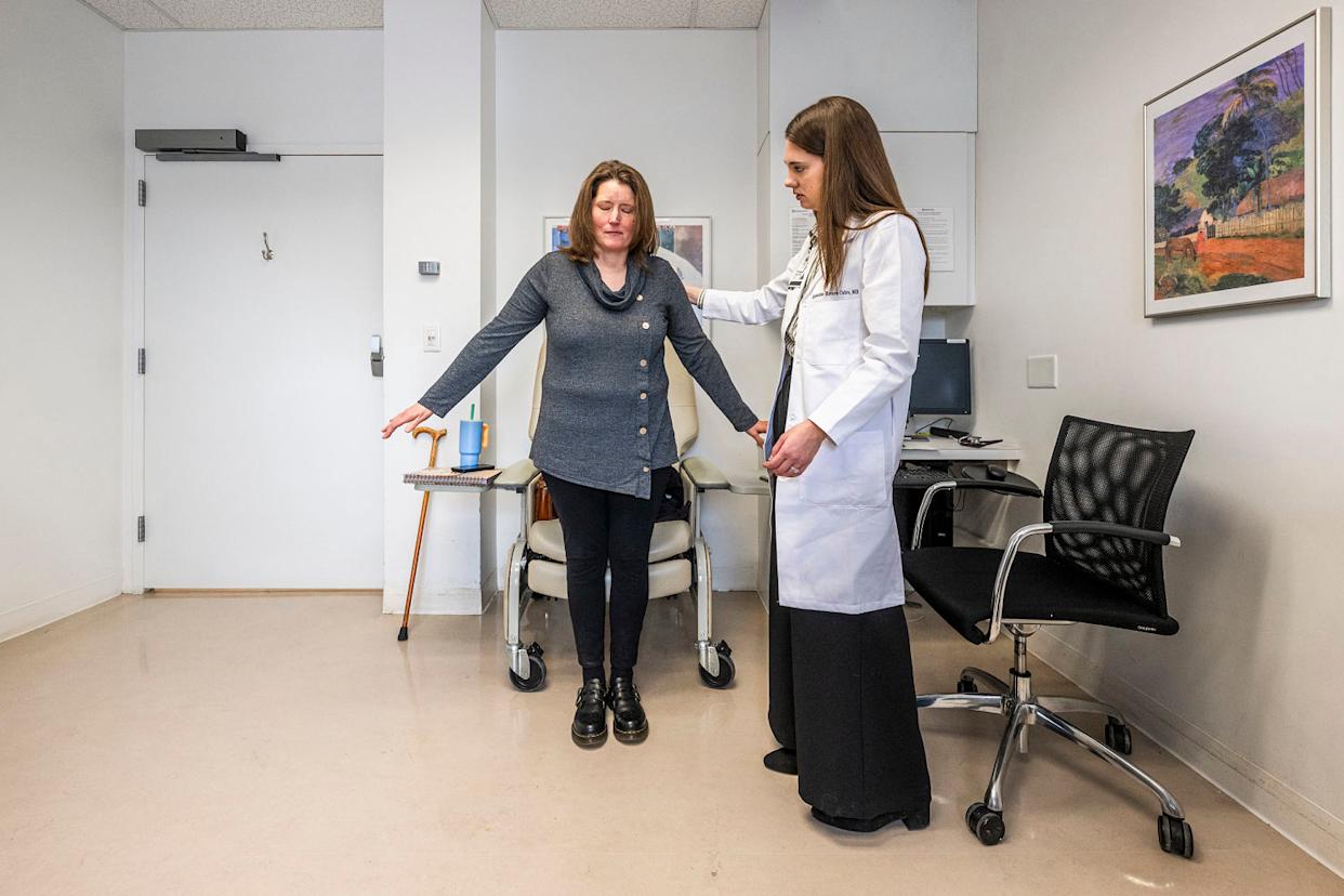 A patient with MS during testing and a doctors appointment on Feb. 23, 2026 at the Cleveland Clinic. (Marty Carrick / Cleveland Clinic)