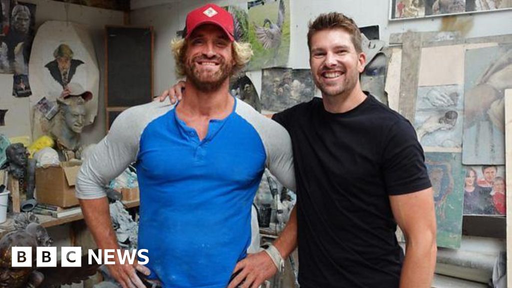 Sculpture unveiled of Darryn Frost who fought knifeman with tusk - BBC