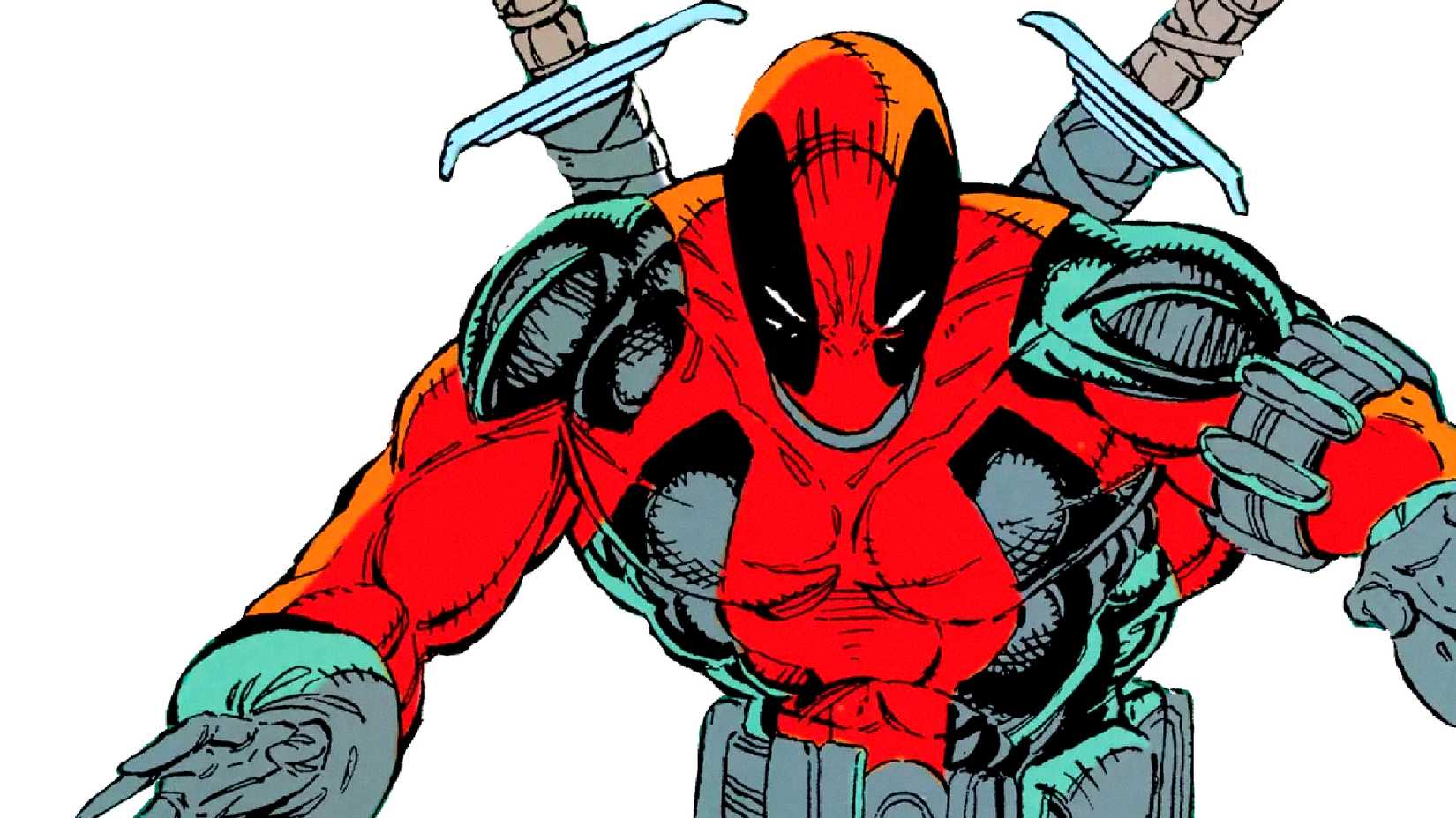Deadpool strikes a pose in Marvel's New Mutants drawn by Rob Liefeld