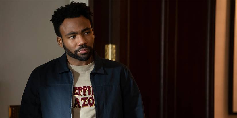 Donald Glover as Earm giving a stern look in Atlanta.