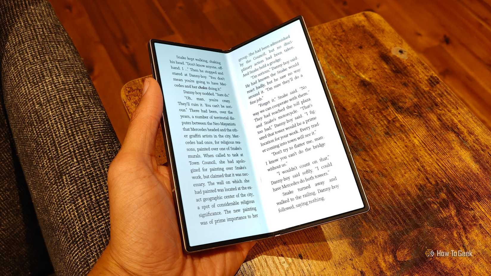 Ebook on a Samsung Galaxy Z Fold 6.