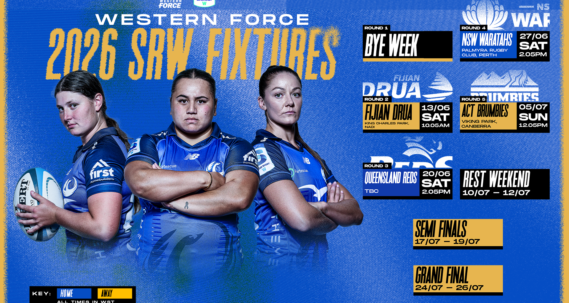 'Really ambitious' - Force's 2026 Super W fixtures revealed