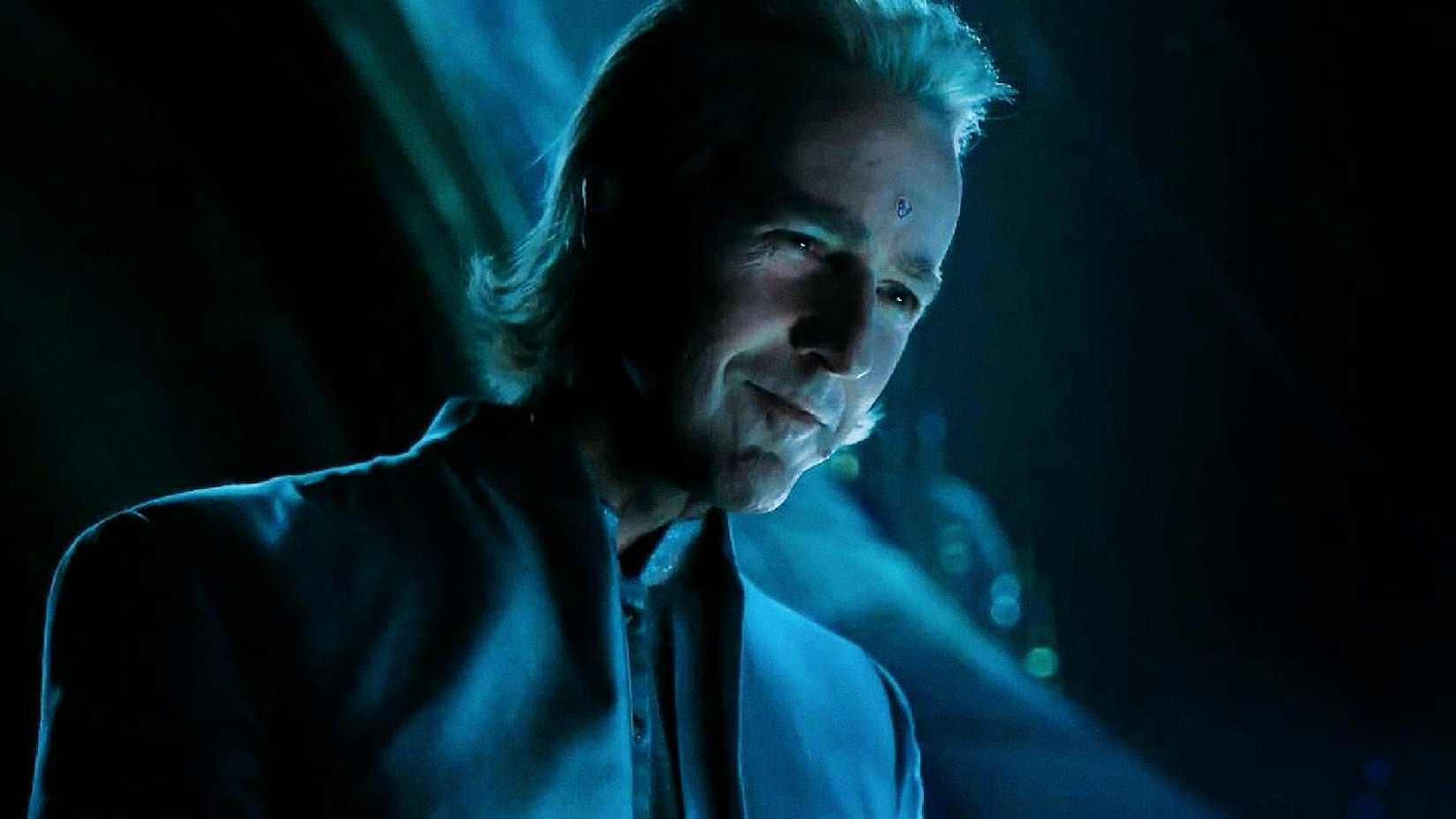 Edward Norton's Nova smiles in Alita Battle Angel's ending scene