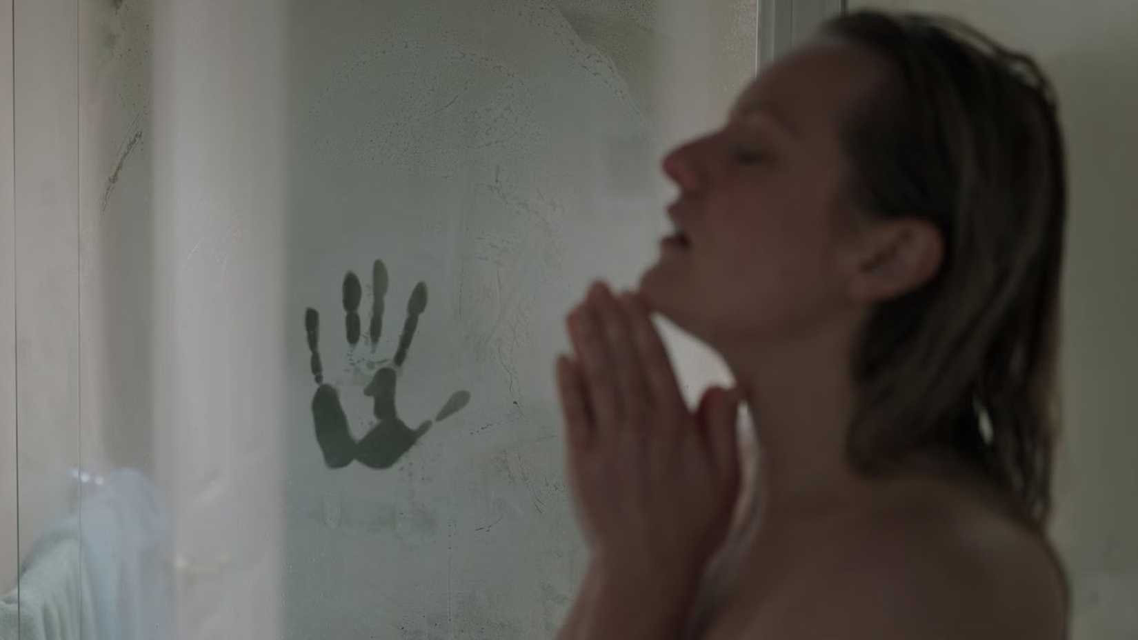 Elisabeth Moss in the shower in The Invisible Man