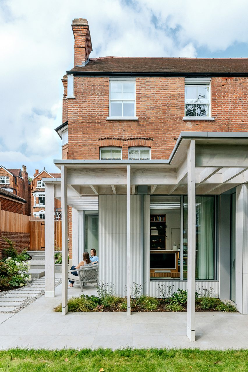 Exterior view of Talbot Road Douglas fir extension in London