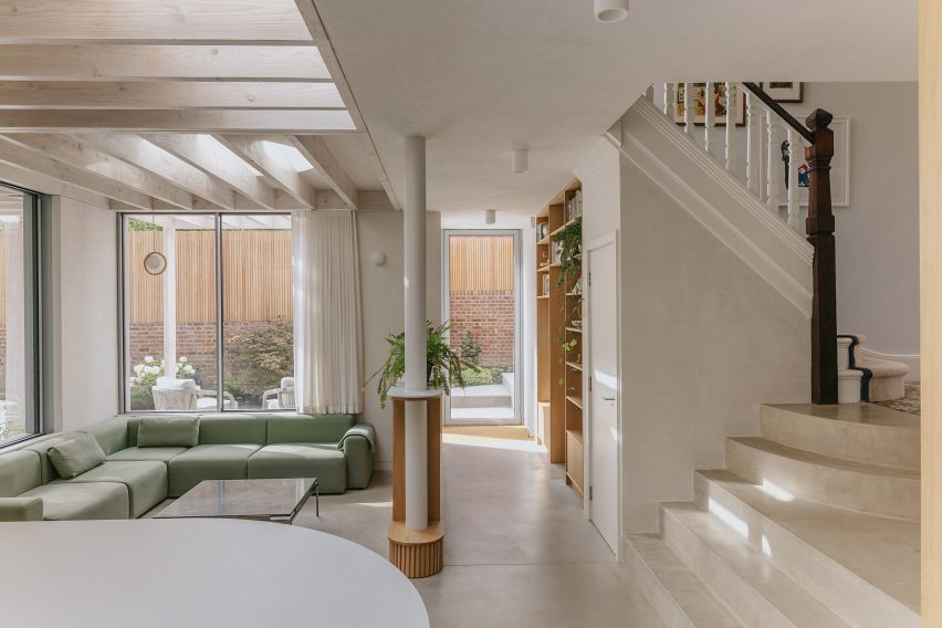 Douglas fir extension interior by Emil Eve Architects