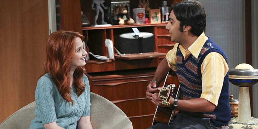 Emily watching Raj play the guitar in Big Bang Theory season 9