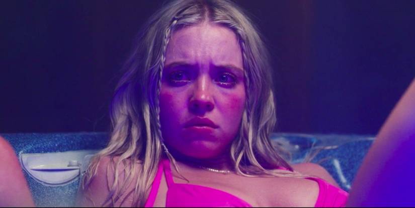 Sydney Sweeney as Cassie looking upset in a hot tub in Euphoria season 2