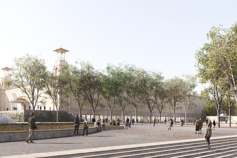 Rendered image of the architectural project of the Palau Victoria Eugenia