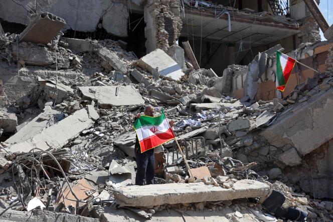 The rubble of a police station, in Tehran, Iran, on March 4, 2026.