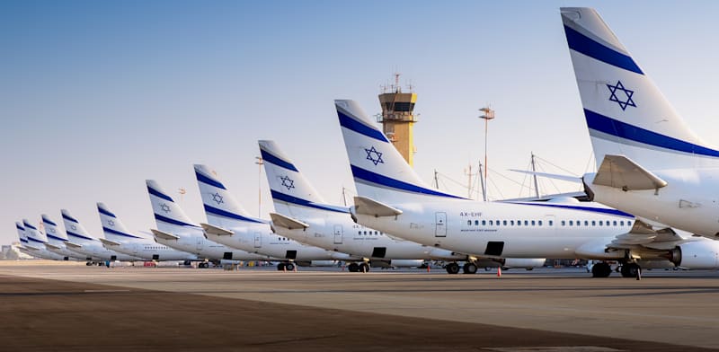 El Al fleet at Ben Gurion airport credit: Ido Wachtel