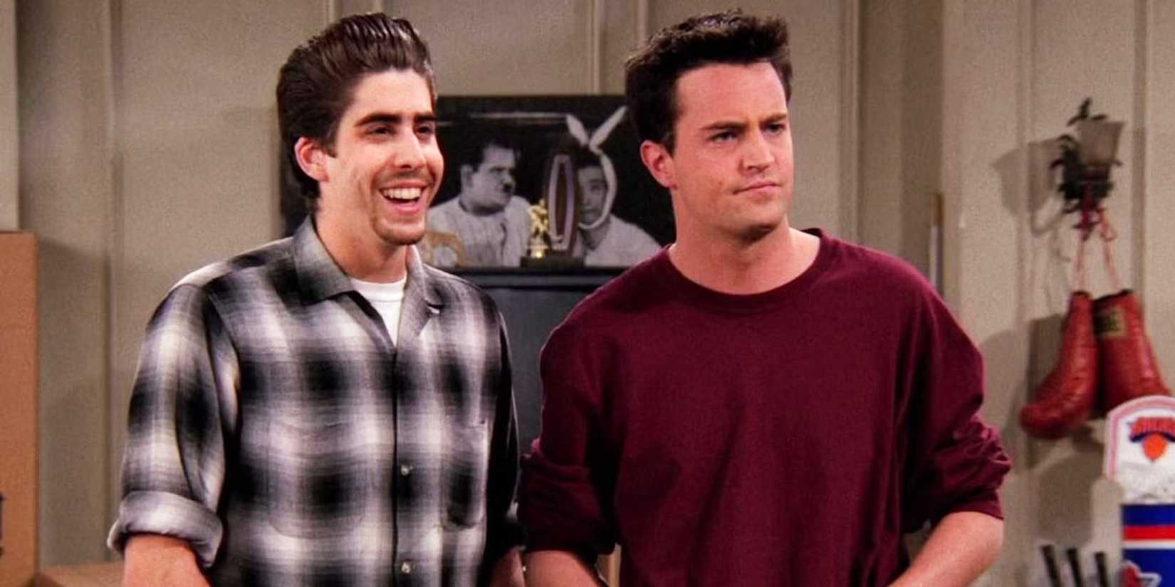 Friends happy Eddie and annoyed Chandler