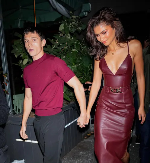 Tom Holland and Zendaya are seen on October 24, 2024.
