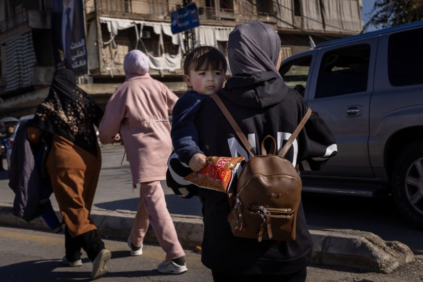 Residents of Beirut's southern suburbs flee from the area after the Israeli military threatened all of Dahiyeh with an evacuation order in Beirut, Lebanon, on March 5, 2026.