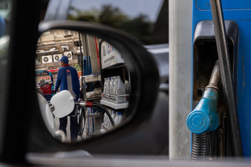 A fuel pump at a gas station in Cairo, Egypt, on March 11, 2026.