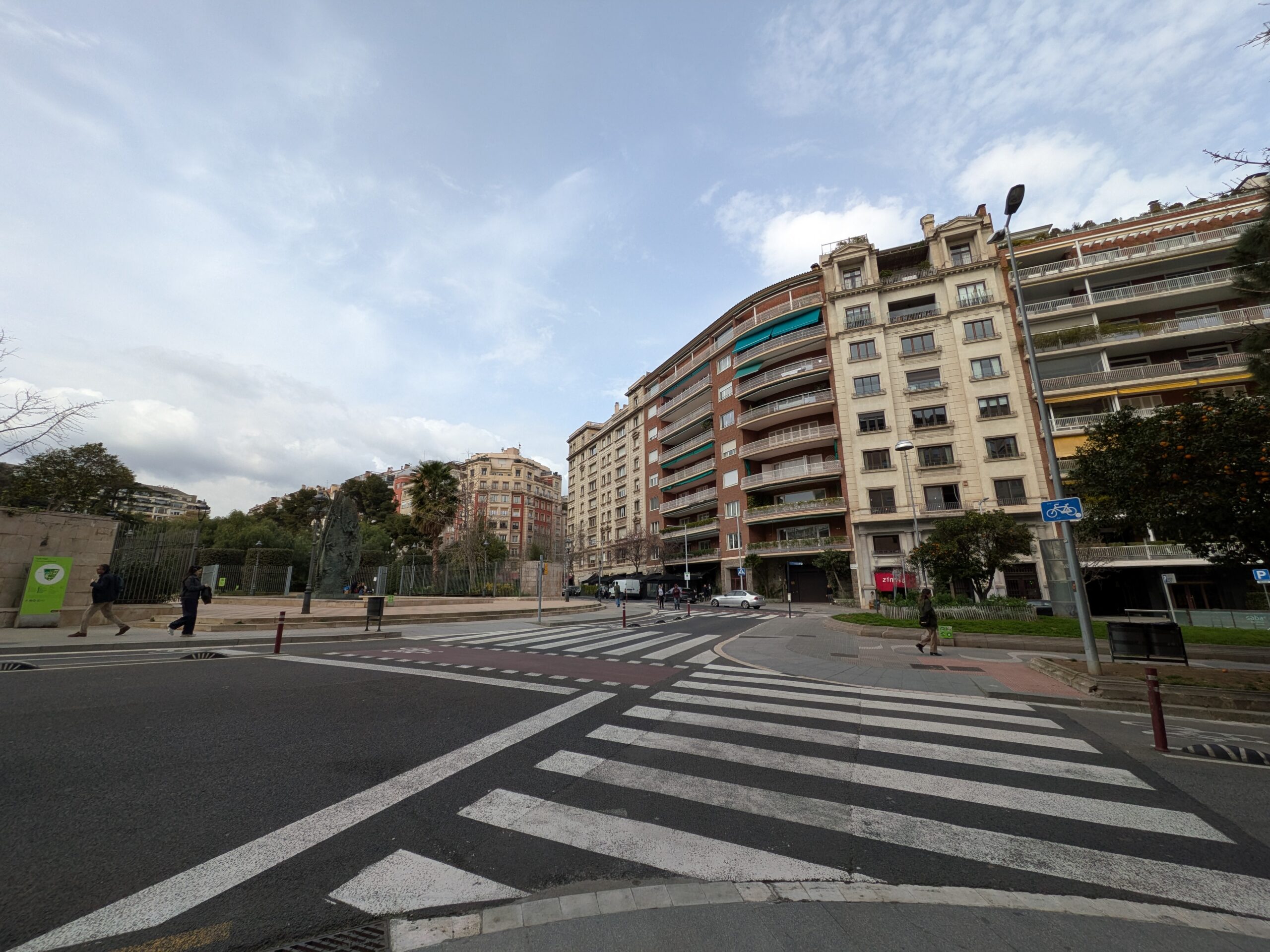 A photo of a street and surrounding buildings in Barcelona, taken with the Google Pixel 10a.