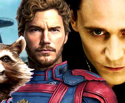 Guardians of the Galaxy's Star-Lord and Rocket Raccoon face Loki in Phase 1's The Avengers in front of the Stark Tower