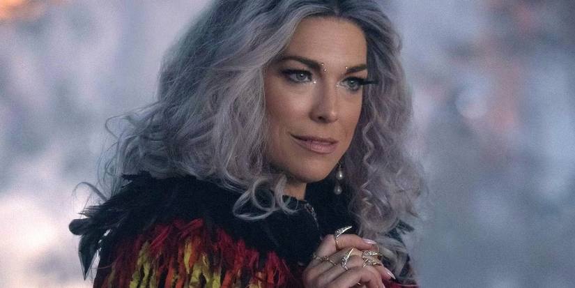 A Closeup is Hannah Waddingham as the Witch Mother in Hocus Pocus 2