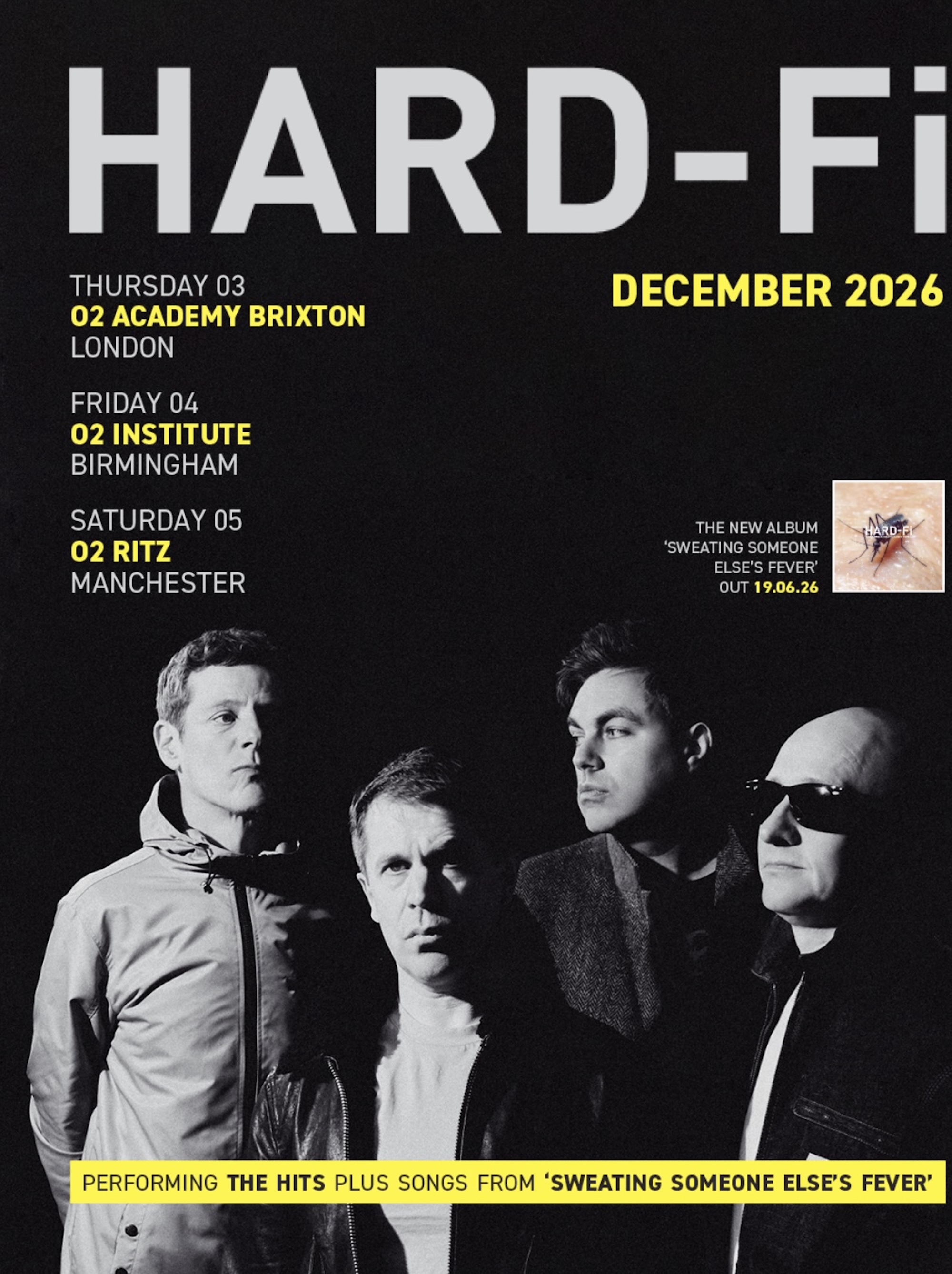 Hard-Fi 2026 UK tour poster