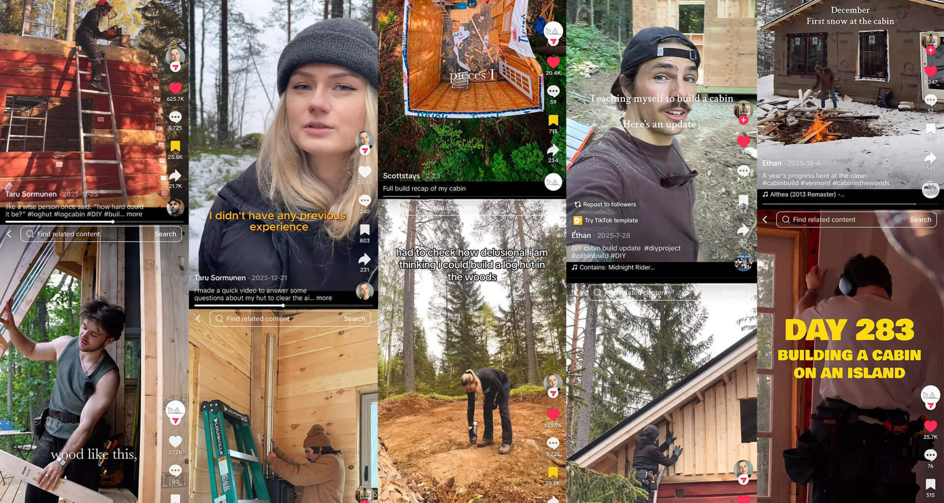 Cabin self-builders on TikTok