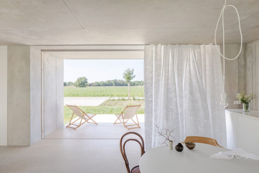 Concrete dining room