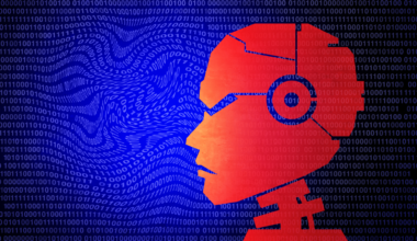 Evil robot/rogue AI concept.