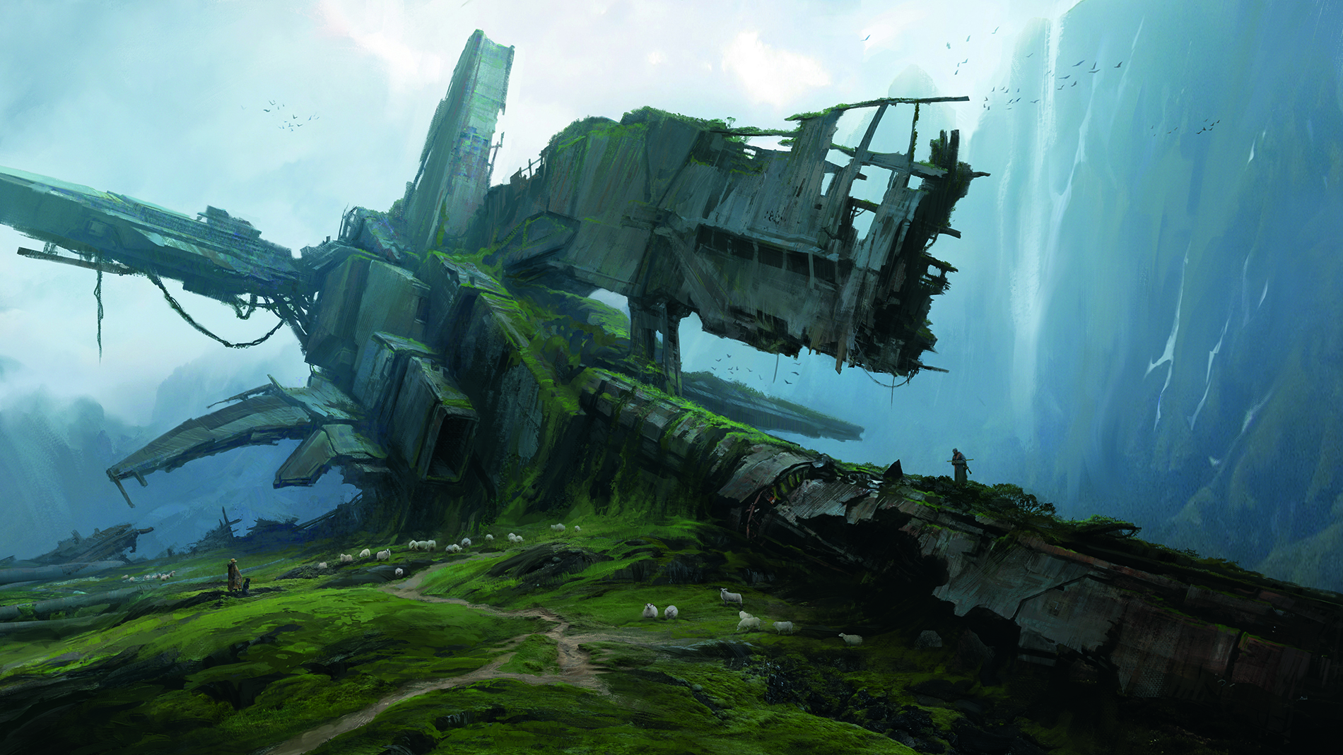 Post-apocalyptic environmental concept art