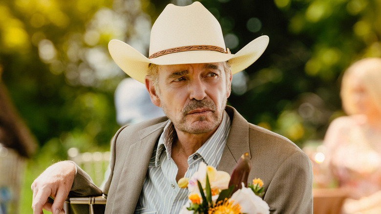 Tommy Norris (Billy Bob Thornton) grimaces at an event in Landman