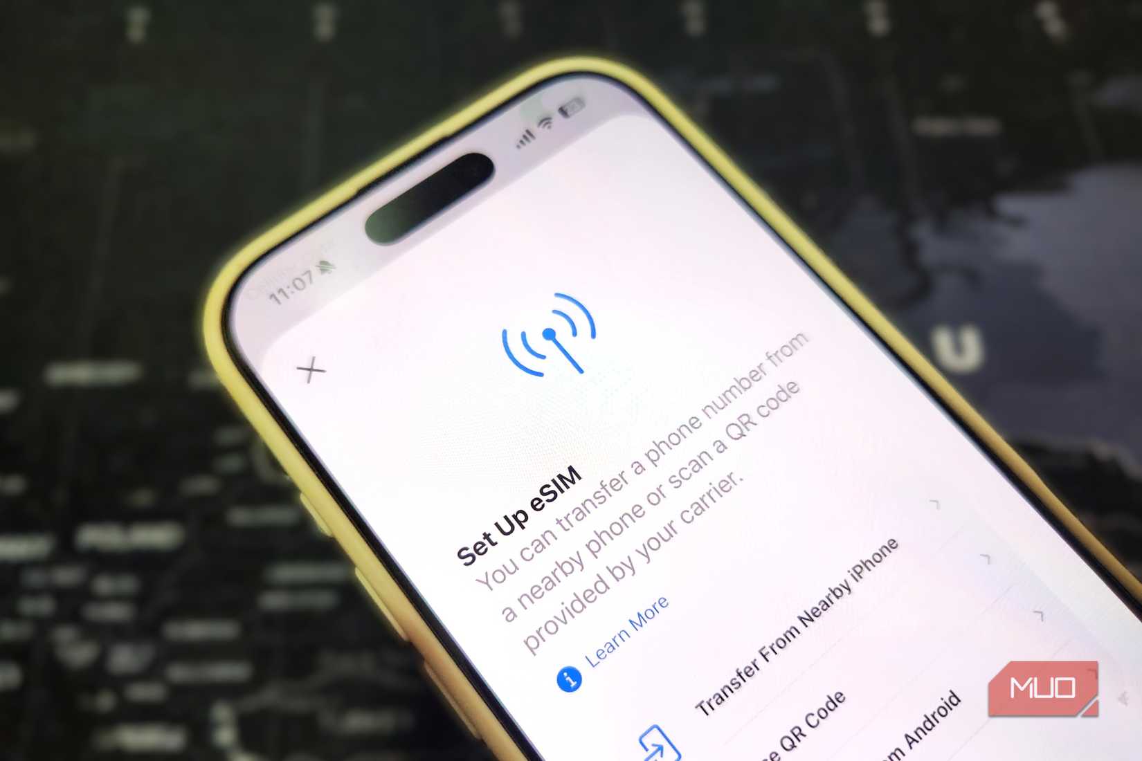 iPhone showing set up eSIM option
