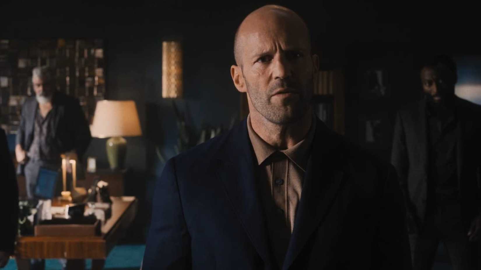 Jason Statham furrowing his brow in Wrath of Man