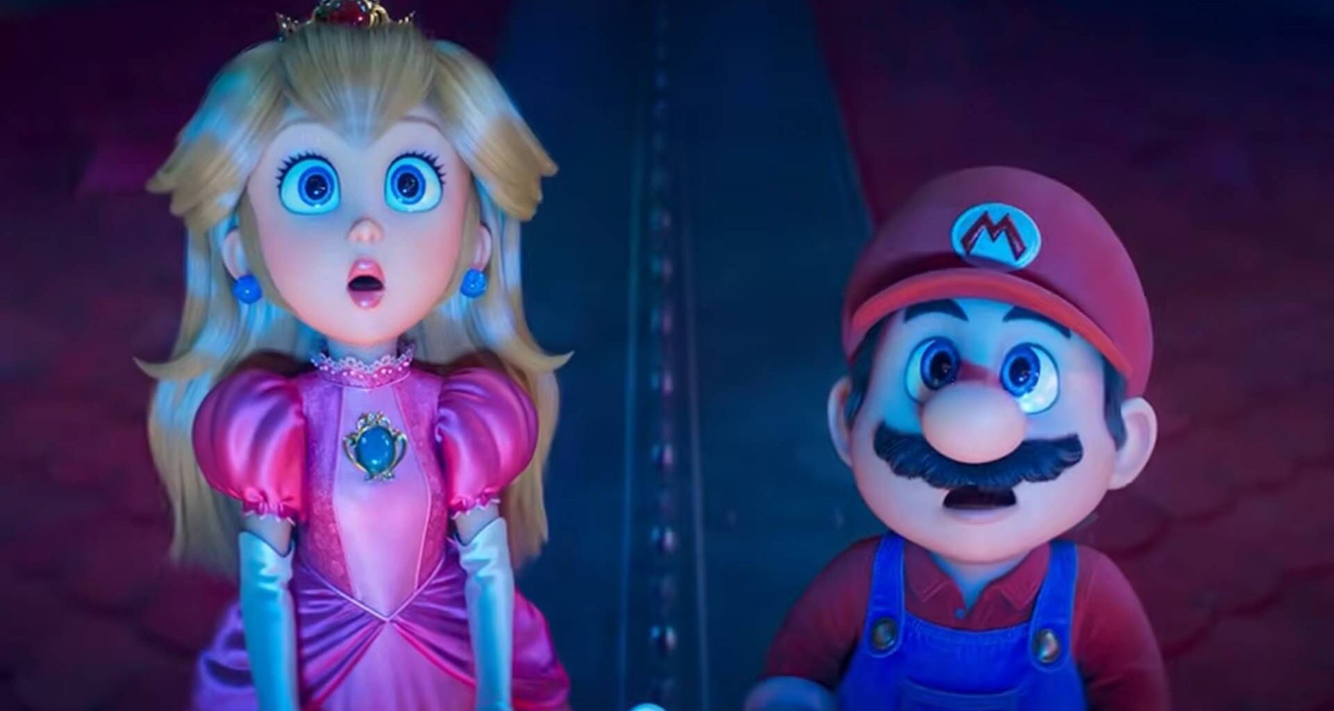 Princess Peach and Mario in The Super Mario Galaxy Movie