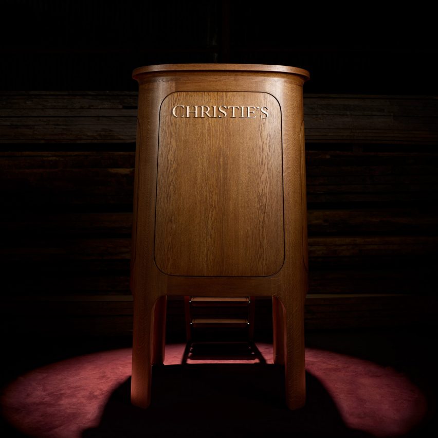 Christie's auction house rostrum by Jony Ive