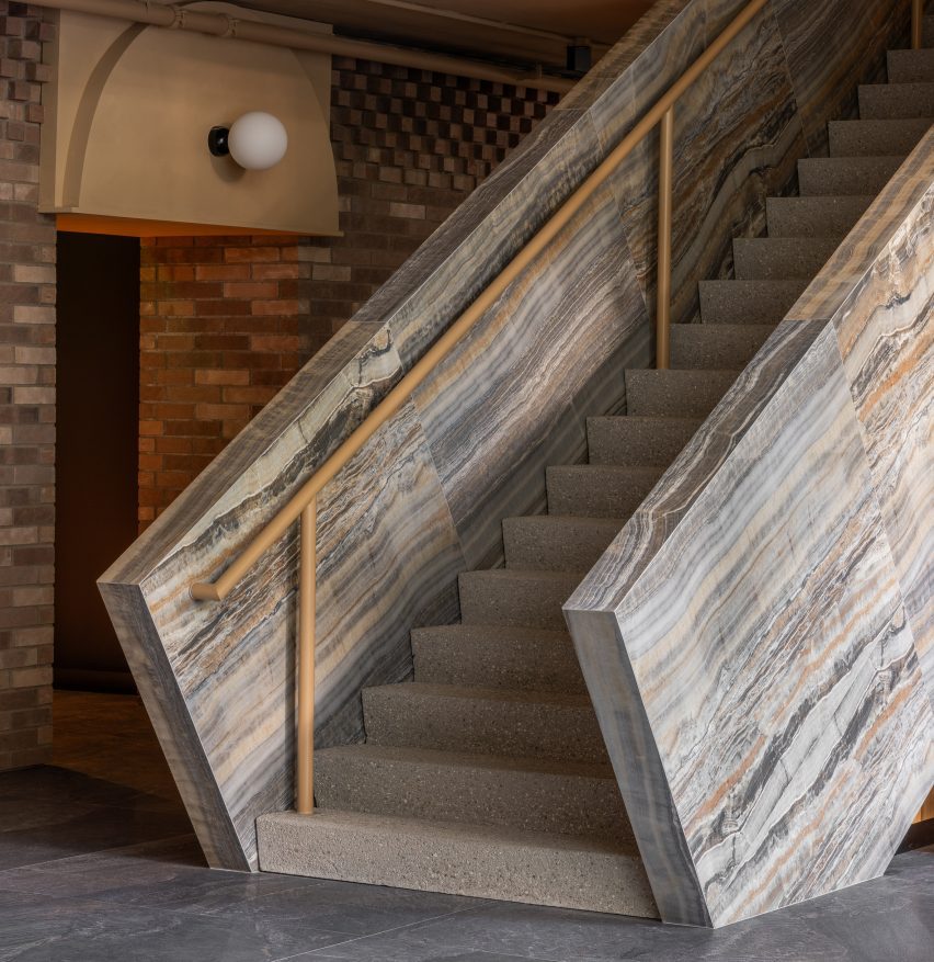 Onyx stone staircase