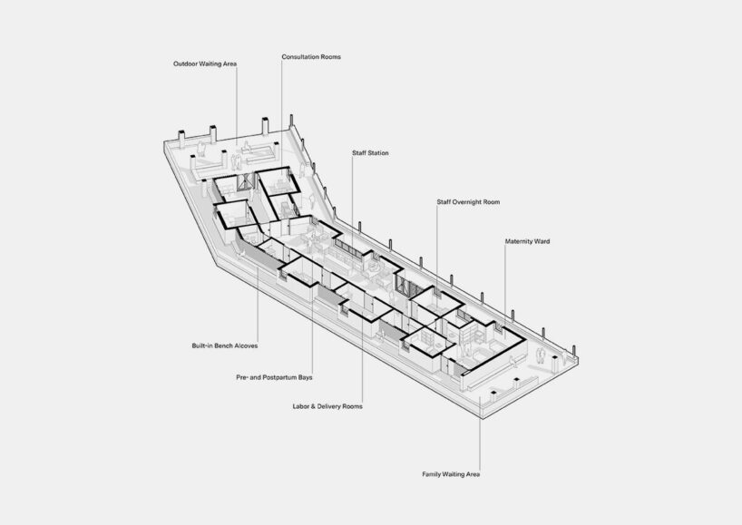 birthing unit axonometric