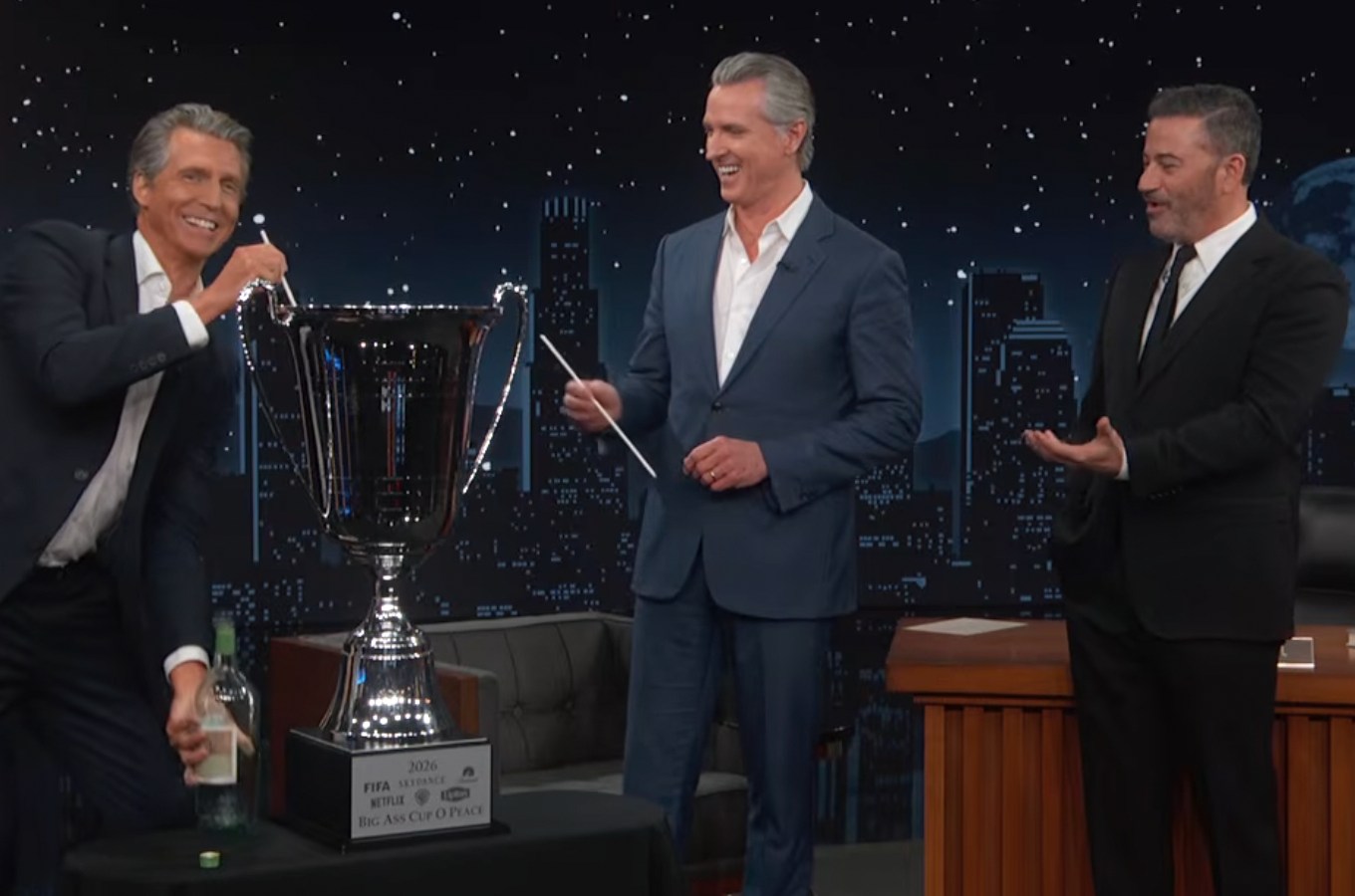 Jimmy Kimmel Gifts Gavin Newsom His Own FIFA Peace Prize