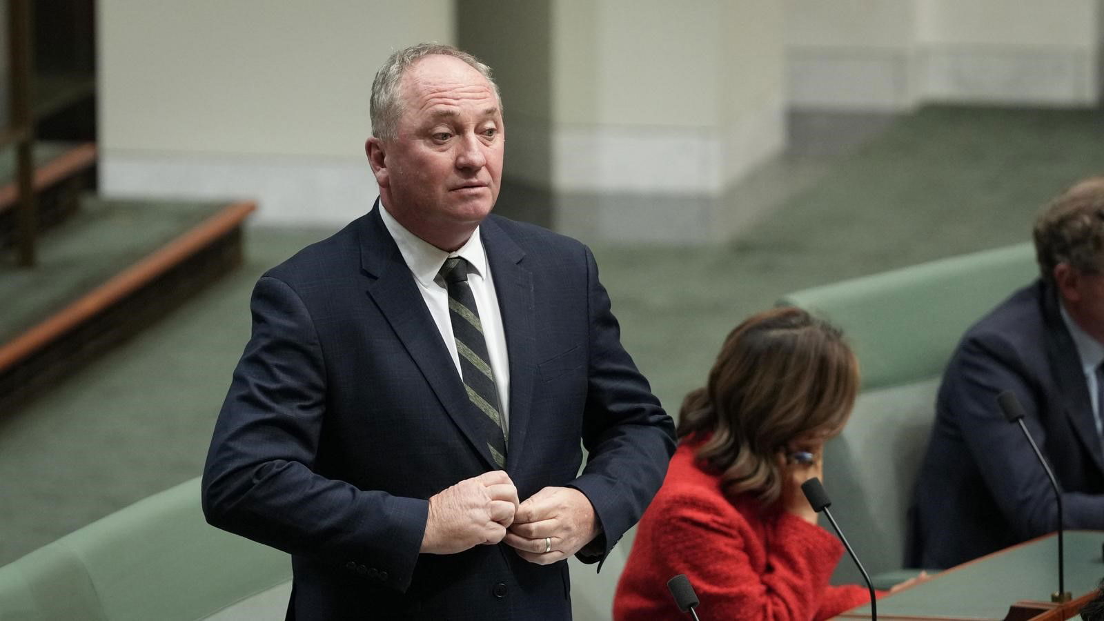 Barnaby Joyce stands up.