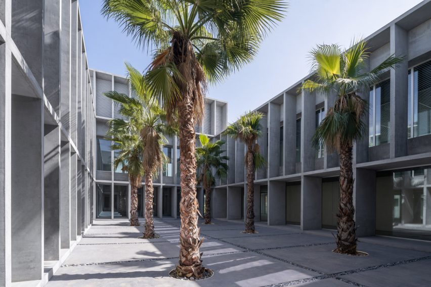 Exterior view of the Faculty of Tourism at the University of Málaga by Vaillo + Irigaray Architects