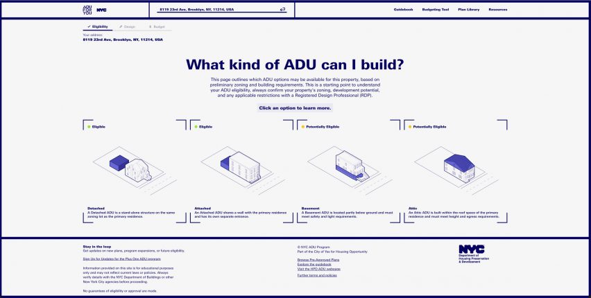 ADU programme New York