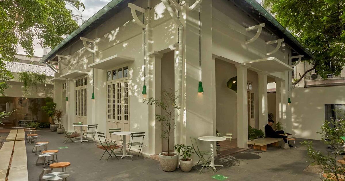 century-old courtyard villa in vietnam revives as matte teabar flagship