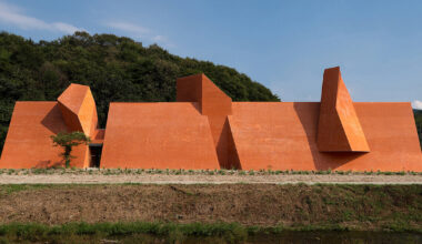 this monolithic café in south korea evokes an ancient fortress
