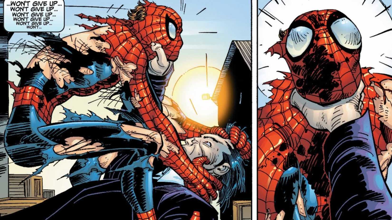 Morlun chokes Spidey in Marvel Comics' The Amazing Spider-Man #34
